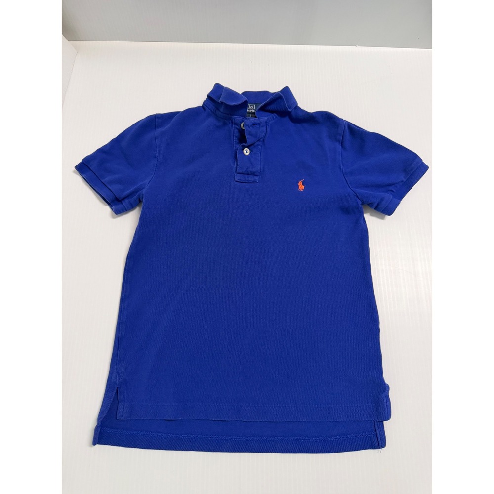 Polo Ralph Lauren Boys Blue Short Sleeve Cotton Pique Polo Shirt Size S 8